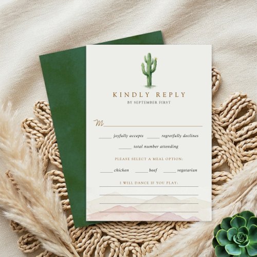 The Watercolor Desert Range Wedding Suite - RSVP Card