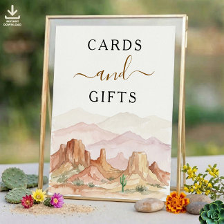 The Watercolor Desert Range Wedding Suite - Sign