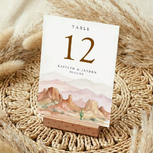 The Watercolor Desert Range Wedding Suite - Table Number