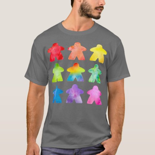 The Watercolor Meeple  Great Gift for board game T_Shirt