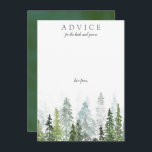The Watercolor Pine Tree Forest Wedding Collection Advice Card<br><div class="desc">Celebrate in style with these modern and trendy advice cards. The simple yet stylish design will allow your guests to write a note of advice for you to keep and read over in years to come. The wording is easy to personalize so these cards can quickly be transformed into advice...</div>