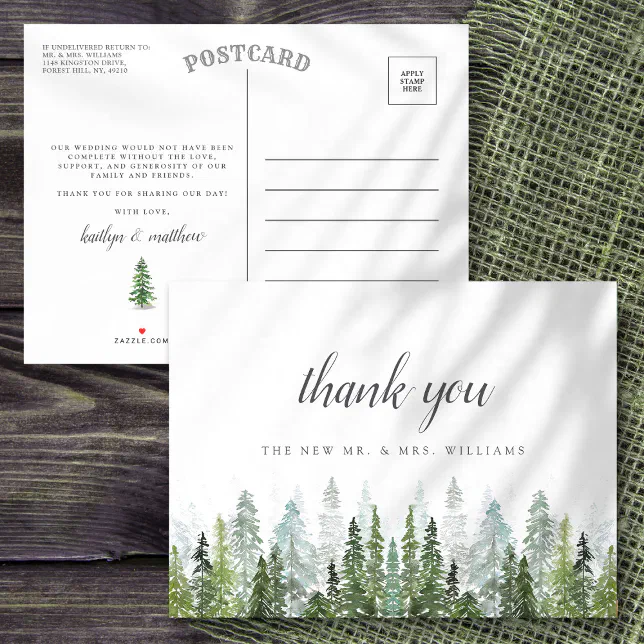 The Watercolor Pine Tree Forest Wedding Collection Announcement ...