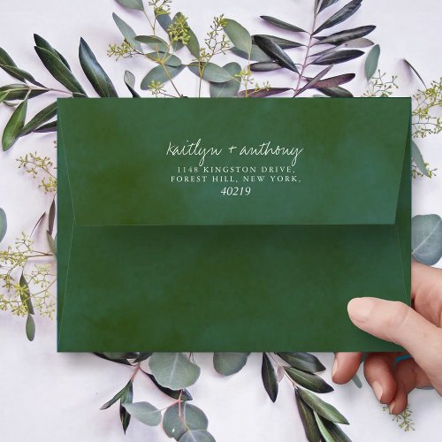 The Watercolor Pine Tree Forest Wedding Collection Envelope