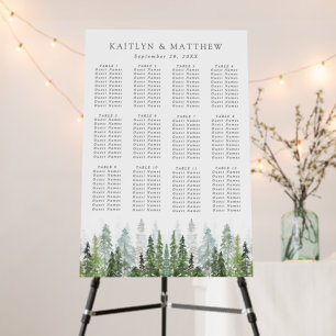 The Watercolor Pine Tree Forest Wedding Collection Foam Board