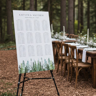 The Watercolor Pine Tree Forest Wedding Collection Foam Board