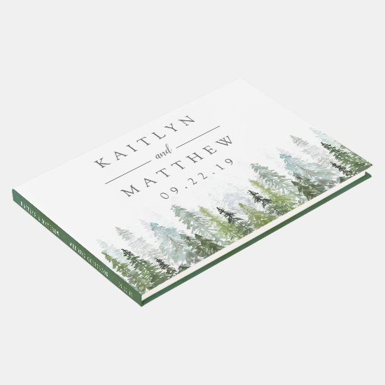 The Watercolor Pine Tree Forest Wedding Collection Guest Book