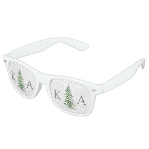 The Watercolor Pine Tree Forest Wedding Collection Retro Sunglasses