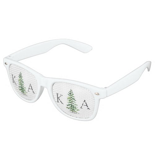 The Watercolor Pine Tree Forest Wedding Collection Retro Sunglasses