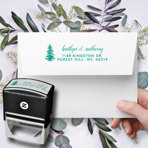 The Watercolor Pine Tree Forest Wedding Collection Self-inking Stamp