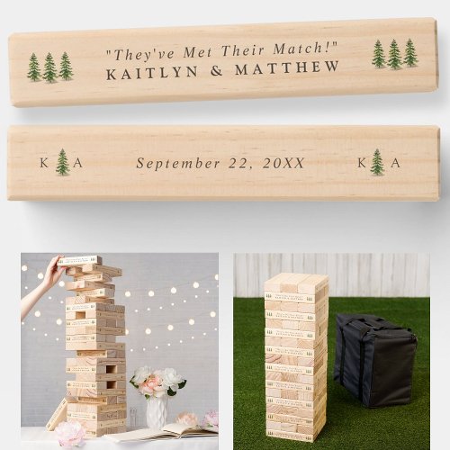 The Watercolor Pine Tree Forest Wedding Collection Topple Tower