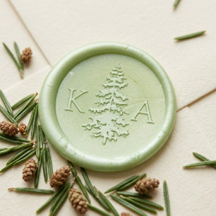 The Watercolor Pine Tree Forest Wedding Collection Wax Seal Sticker