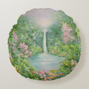The Waterfall 1997 Round Pillow
