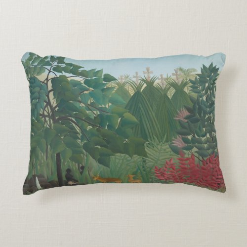 The Waterfall by Henri Rousseau Vintage Fine Art Accent Pillow
