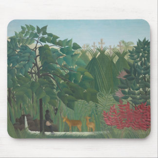 The Waterfall by Henri Rousseau, Vintage Fine Art Mouse Pad