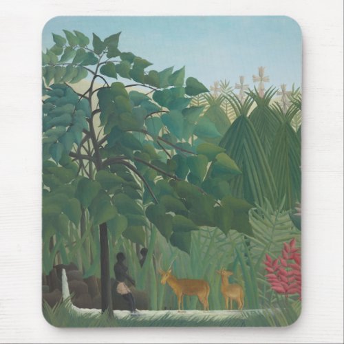 The Waterfall by Henri Rousseau Vintage Fine Art Mouse Pad