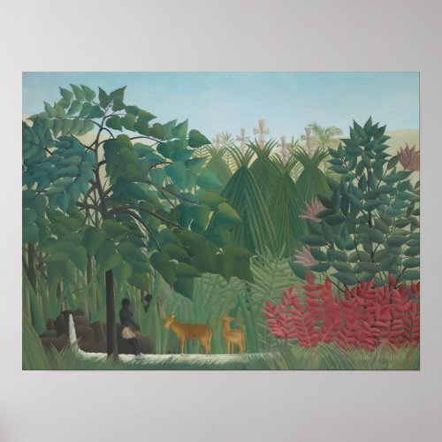 The Waterfall by Henri Rousseau Vintage Fine Art Poster