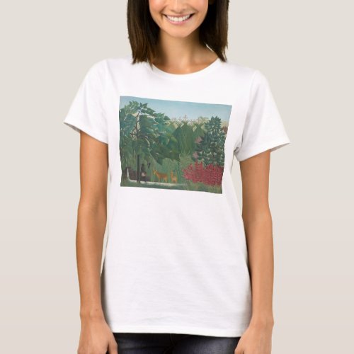 The Waterfall by Henri Rousseau Vintage Fine Art T_Shirt