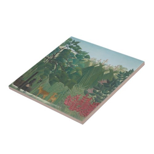 The Waterfall by Henri Rousseau Vintage Fine Art Tile