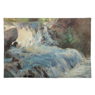 The Waterfall by Twachtman, Vintage Impressionism Cloth Placemat