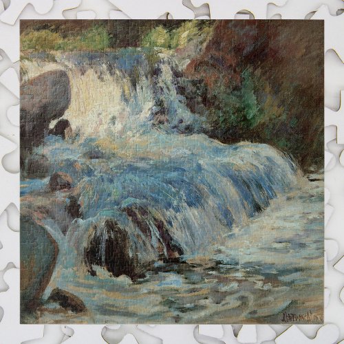 The Waterfall by Twachtman Vintage Impressionism Jigsaw Puzzle