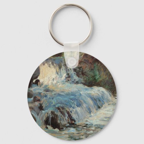 The Waterfall by Twachtman Vintage Impressionism Keychain