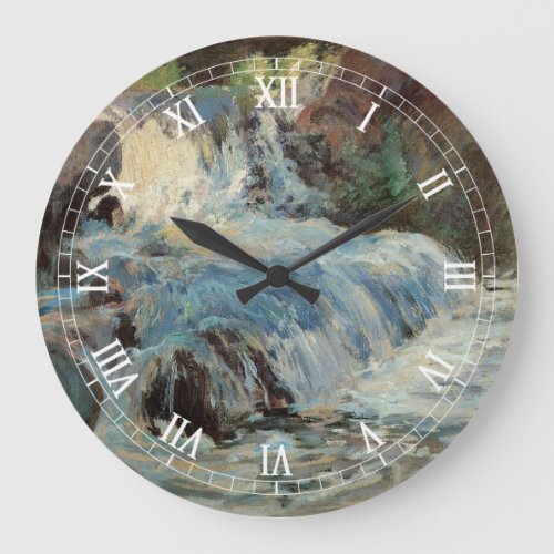The Waterfall by Twachtman Vintage Impressionism Large Clock