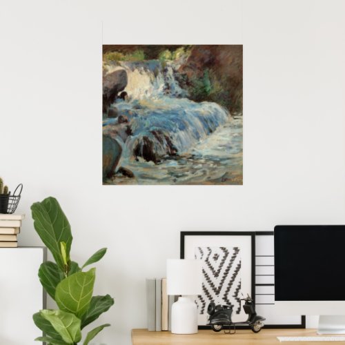 The Waterfall by Twachtman Vintage Impressionism Poster