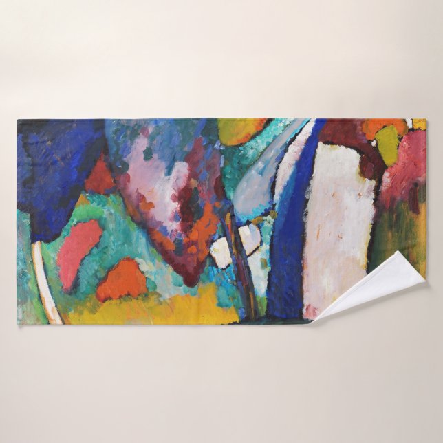 The Waterfall, Wassily Kandinsky Bath Towel (Bath Towel)