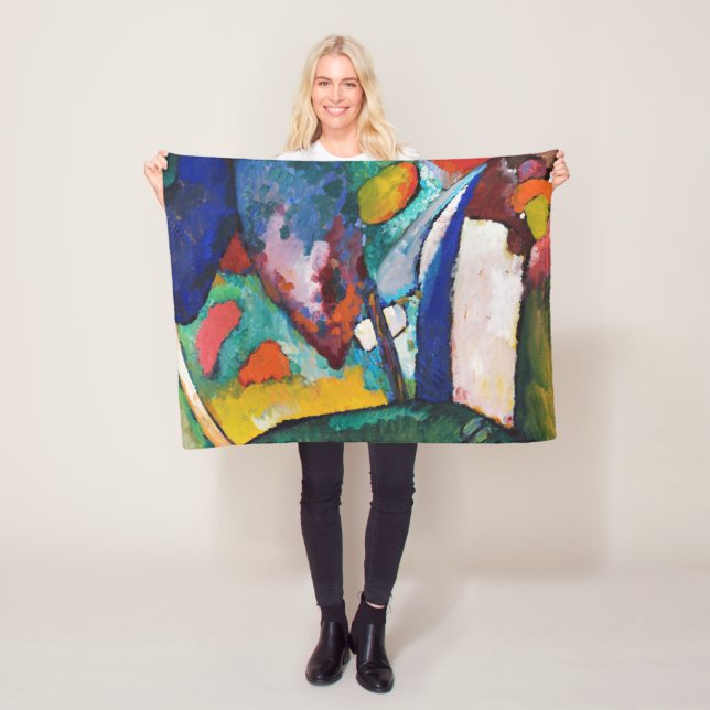 The Waterfall, Wassily Kandinsky Fleece Blanket (In Situ)