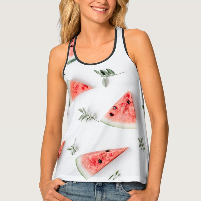 THE WATERMELON AND LEAVES TANK TOP (Front)
