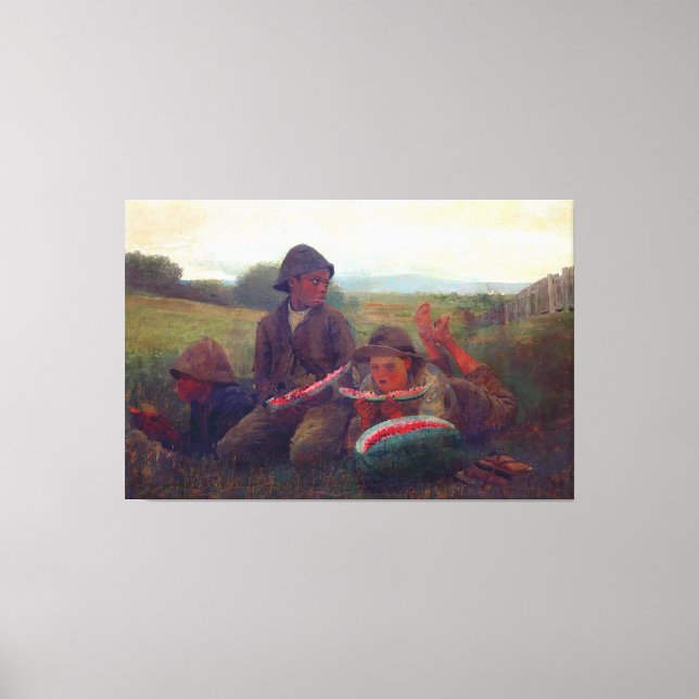 The Watermelon Boys - Homer Winslow Canvas Print (Front)