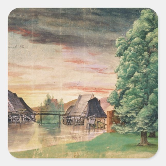 The Watermill, 1495-97 Square Sticker (Front)