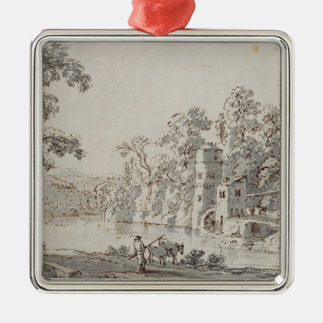 The Watermill by the Ford Metal Ornament (Front)