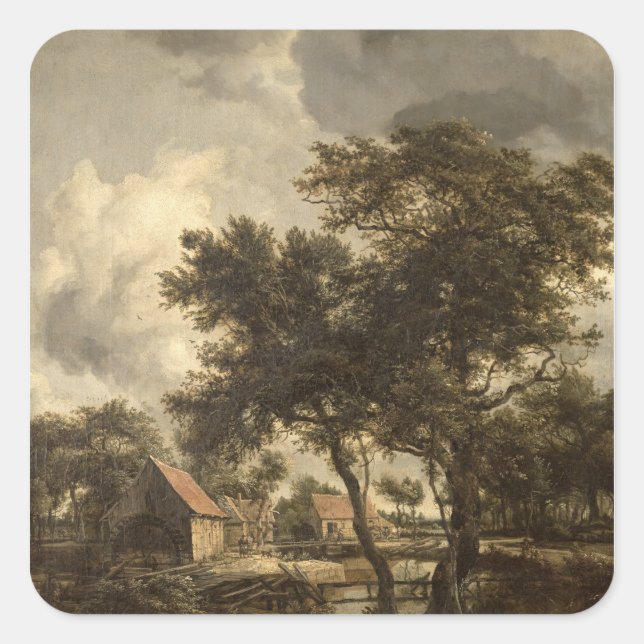 The Watermill, c.1660 Square Sticker (Front)