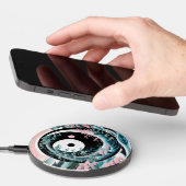 The Wave Pink Sage Teal Wireless Charger (Hand)