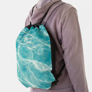the waves of the sea drawstring bag