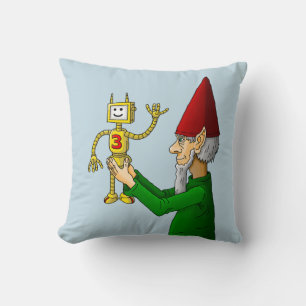 The waving robot from Santa's workshop Throw Pillow