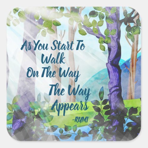 The Way Appears Rumi Square Sticker