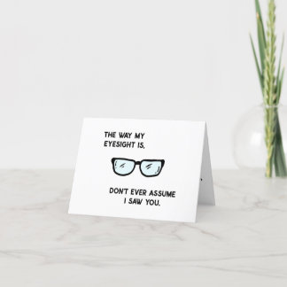The way my eyesight is letterpress thank you card