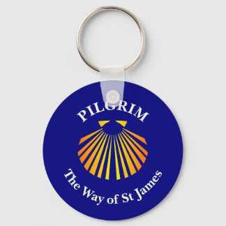 The Way of St James pilgrims Button Keychain