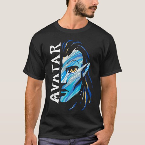 The Way of Water Jake Sully Split Avatar Face T_Shirt