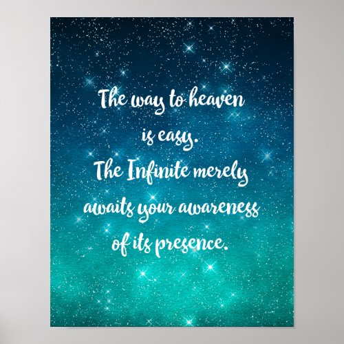 The Way to Heaven is Easy Inspirational Poster