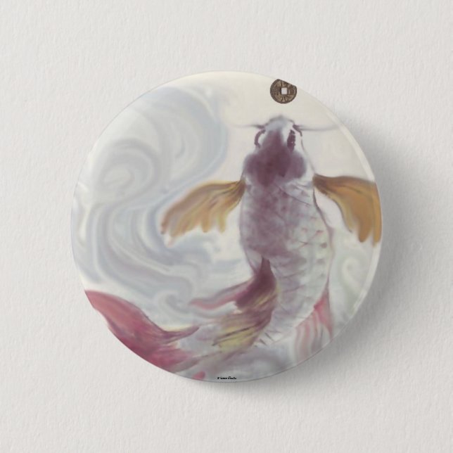 The Wealth Hungry Carp Button (Front)