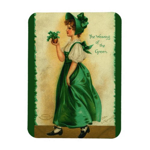 The Wearing of the Green Shamrock Art Magnet