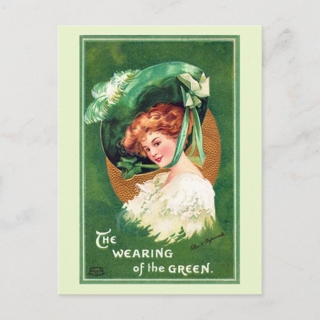 The Wearing Of The Green Vintage Postcard (Front)