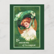 The Wearing Of The Green Vintage Postcard