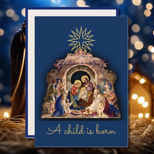 The Weary World Rejoices Christmas Nativity Holiday Card