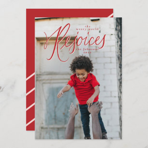 The Weary World Rejoices Christmas Photo Card