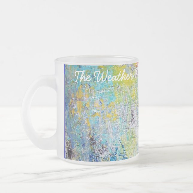 The Weather Map. Frosted Glass Coffee Mug (Left)