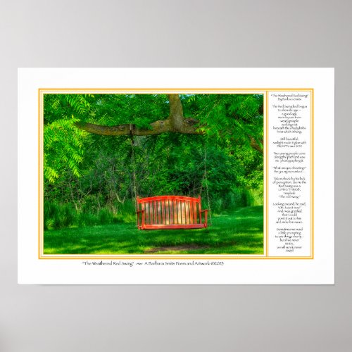 The Weathered Red Swing Size 13x19 Poster